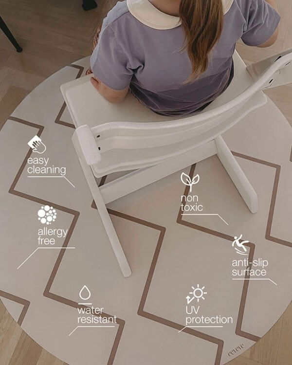 Eeveve Runde Bodenmatte Baby Beni Autumn Gold 2 Bodenschutzmatte Hochstuhl Kinder