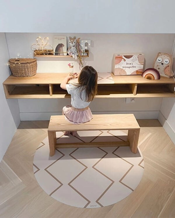 Eeveve Runde Bodenmatte Baby Beni Autumn Gold 3 Bodenschutzmatte Hochstuhl Kinder