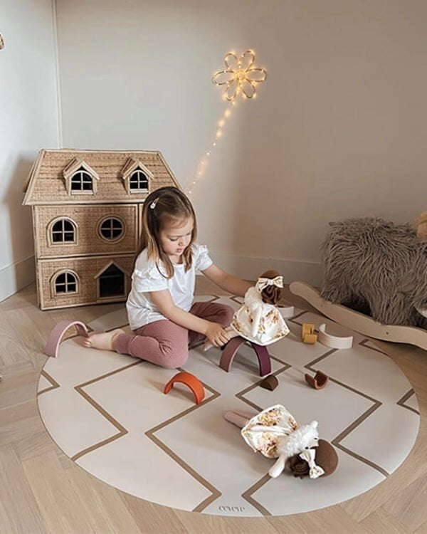 Eeveve Runde Bodenmatte Baby Beni Autumn Gold 4 Bodenschutzmatte Hochstuhl